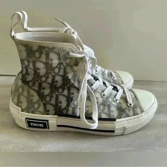 Dior-B23 High-Top Sneaker White And Black Dior Oblique Canvas Sz 40 us 7 - Picture 2 of 13